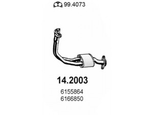 ASSO 14.2003 priekinis duslintuvas 
 Išmetimo sistema -> Duslintuvas
5023852, 5023853, 6155864, 6155964