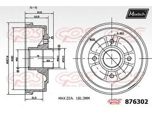 MAXTECH 876302.0006 stabdžių būgnas 
 Stabdžių sistema -> Būgninis stabdys -> Stabdžių būgnas
77 00 783 030, 60 01 548 126, 77 00 419 824