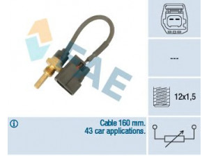FAE 32425 siuntimo blokas, aušinimo skysčio temperatūra; jutiklis, cilindro galvos temperatūra 
 Elektros įranga -> Jutikliai
9125463