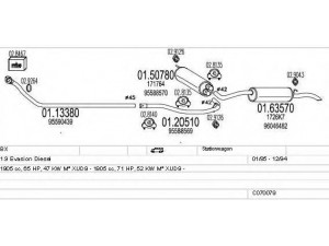 MTS C070079001004 išmetimo sistema 
 Išmetimo sistema -> Išmetimo sistema, visa