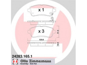ZIMMERMANN 24283.165.1 stabdžių trinkelių rinkinys, diskinis stabdys 
 Techninės priežiūros dalys -> Papildomas remontas
1 550 219, 1 676 630, 1 719 275