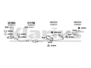 KLARIUS 600443U išmetimo sistema 
 Išmetimo sistema -> Išmetimo sistema, visa