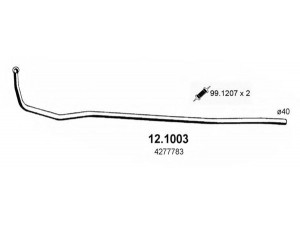 ASSO 12.1003 išleidimo kolektorius 
 Išmetimo sistema -> Išmetimo vamzdžiai
3934063, 4268809, 4277783, 91369019