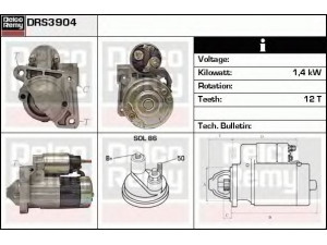 DELCO REMY DRS3904 starteris 
 Elektros įranga -> Starterio sistema -> Starteris
M0T81291, M0T86181, M0T86181A, M0T88381