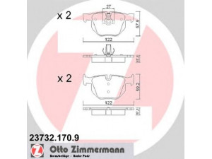 ZIMMERMANN 23732.170.9 stabdžių trinkelių rinkinys, diskinis stabdys 
 Techninės priežiūros dalys -> Papildomas remontas
34 21 6 763 043, 34 21 6 763 044