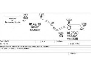 MTS C380792010841 išmetimo sistema 
 Išmetimo sistema -> Išmetimo sistema, visa