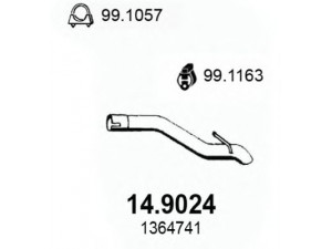 ASSO 14.9024 išleidimo kolektorius 
 Išmetimo sistema -> Išmetimo vamzdžiai
1364741, 1368324