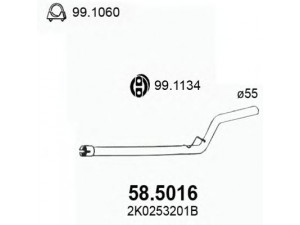 ASSO 58.5016 išleidimo kolektorius 
 Išmetimo sistema -> Išmetimo vamzdžiai
2K0253201, 2K0253201B, 2K3253201