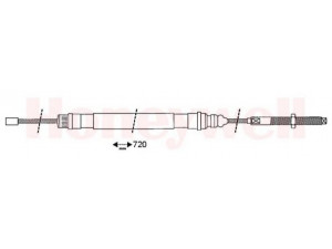 BENDIX 432417B trosas, stovėjimo stabdys 
 Stabdžių sistema -> Valdymo svirtys/trosai
4745J6