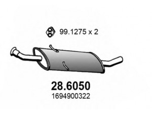 ASSO 28.6050 vidurinis duslintuvas 
 Išmetimo sistema -> Duslintuvas
1694900322