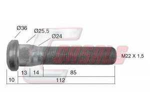 CASALS 21515 rato varžtas 
 Ratai / padangos -> Priedai
74 20 524 942, 74 21 147 687, 020524942