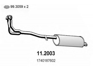 ASSO 11.2003 priekinis duslintuvas 
 Išmetimo sistema -> Duslintuvas
1740187602, 1743087621