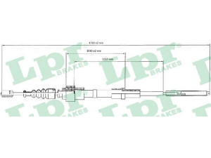 LPR C0956B trosas, stovėjimo stabdys 
 Stabdžių sistema -> Valdymo svirtys/trosai
3A0609721A, 3A0609721C