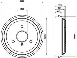 HELLA 8DT 355 301-581 stabdžių būgnas 
 Stabdžių sistema -> Būgninis stabdys -> Stabdžių būgnas
0004329V003000000, 0004329V004000000