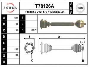 EAI T78126A kardaninis velenas
8D0407272BJ