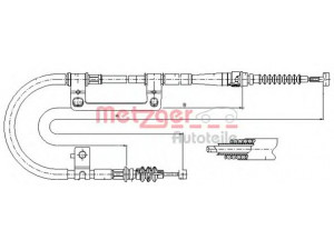 METZGER 17.6042 trosas, stovėjimo stabdys 
 Stabdžių sistema -> Valdymo svirtys/trosai
0K2A244410E, 0K2A244410F, OK2A244410E