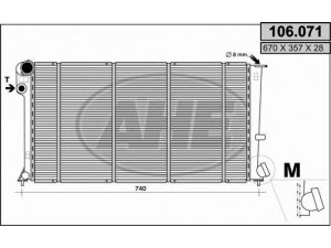 AHE 106.071 radiatorius, variklio aušinimas 
 Aušinimo sistema -> Radiatorius/alyvos aušintuvas -> Radiatorius/dalys
133009