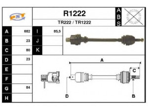 SNRA R1222 kardaninis velenas 
 Ratų pavara -> Kardaninis velenas
7701349034, 7701394697, 7701498921
