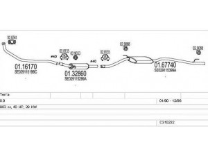 MTS C310232006470 išmetimo sistema 
 Išmetimo sistema -> Išmetimo sistema, visa