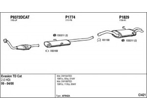 FENNO CI421 išmetimo sistema 
 Išmetimo sistema -> Išmetimo sistema, visa
