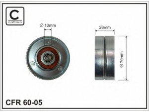 CAFFARO 60-05 kreipiantysis skriemulys, V formos rumbuotas diržas 
 Diržinė pavara -> V formos rumbuotas diržas/komplektas -> Laisvasis/kreipiamasis skriemulys
0 4861 633AA, 0 5066 938AA, 4861633AA