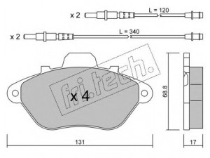 fri.tech. 192.0 stabdžių trinkelių rinkinys, diskinis stabdys 
 Techninės priežiūros dalys -> Papildomas remontas
4250.80
