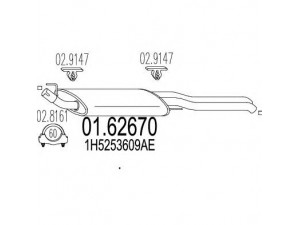MTS 01.62670 galinis duslintuvas 
 Išmetimo sistema -> Duslintuvas
1H5253609AE