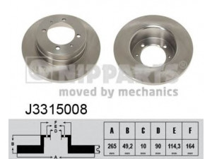 NIPPARTS J3315008 stabdžių diskas 
 Stabdžių sistema -> Diskinis stabdys -> Stabdžių diskas
MB500555, MB500556