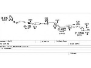 MTS C250949010526 išmetimo sistema 
 Išmetimo sistema -> Išmetimo sistema, visa