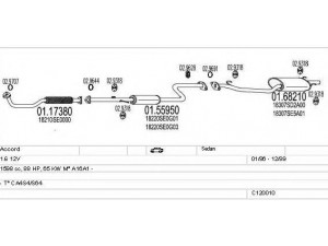 MTS C120010000044 išmetimo sistema 
 Išmetimo sistema -> Išmetimo sistema, visa