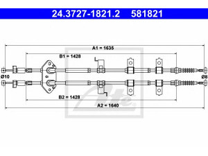 ATE 24.3727-1821.2 trosas, stovėjimo stabdys 
 Stabdžių sistema -> Valdymo svirtys/trosai
GJ6A-44-410A, GJ6A-44-410B, GJ6A-44-410C