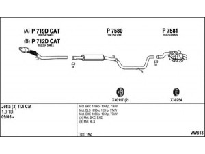 FENNO VW618 išmetimo sistema 
 Išmetimo sistema -> Išmetimo sistema, visa