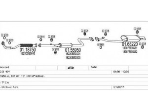 MTS C120017000062 išmetimo sistema 
 Išmetimo sistema -> Išmetimo sistema, visa