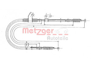 METZGER 17.0572 trosas, stovėjimo stabdys 
 Stabdžių sistema -> Valdymo svirtys/trosai
G21344420E, G21344420F