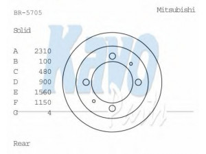 KAVO PARTS BR-5705 stabdžių diskas 
 Stabdžių sistema -> Diskinis stabdys -> Stabdžių diskas
MB134694