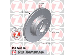 ZIMMERMANN 150.3402.20 stabdžių diskas 
 Stabdžių sistema -> Diskinis stabdys -> Stabdžių diskas
3411 6 764 021