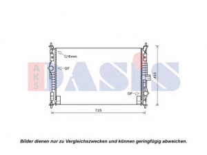 AKS DASIS 160121N radiatorius, variklio aušinimas 
 Aušinimo sistema -> Radiatorius/alyvos aušintuvas -> Radiatorius/dalys
9673628780, 9809141780