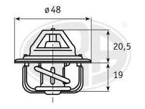 ERA 350192 termostatas, aušinimo skystis 
 Aušinimo sistema -> Termostatas/tarpiklis -> Thermostat
1 571 879, 6 100 630, 6100629, 74HF-8575C-A
