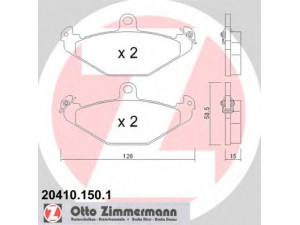 ZIMMERMANN 20410.150.1 stabdžių trinkelių rinkinys, diskinis stabdys 
 Techninės priežiūros dalys -> Papildomas remontas
6025 308 186, 7701 203  124, 7701 203 633