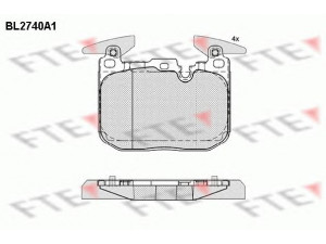 FTE BL2740A1 stabdžių trinkelių rinkinys, diskinis stabdys 
 Techninės priežiūros dalys -> Papildomas remontas
34 10 6 799 805, 34 11 6 850 850