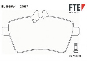FTE BL1985A4 stabdžių trinkelių rinkinys, diskinis stabdys
169 420 03 20, 169 420 07 20, 169 420 09 20