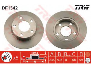 TRW DF1542 stabdžių diskas 
 Dviratė transporto priemonės -> Stabdžių sistema -> Stabdžių diskai / priedai
437615601