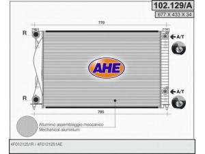 AHE 102.129/A radiatorius, variklio aušinimas 
 Aušinimo sistema -> Radiatorius/alyvos aušintuvas -> Radiatorius/dalys