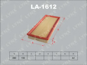 LYNXauto LA-1612 oro filtras 
 Filtrai -> Oro filtras
1665410, 93BB9601AB, 25069099
