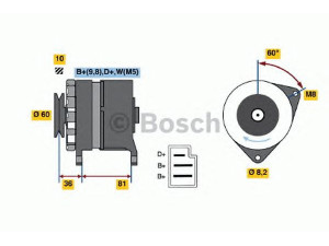 BOSCH 0 986 033 830 kintamosios srovės generatorius 
 Elektros įranga -> Kint. sr. generatorius/dalys -> Kintamosios srovės generatorius
1005348, 5023529, 5026107, 84AB 10300 MA
