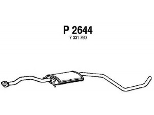 FENNO P2644 vidurinis duslintuvas 
 Išmetimo sistema -> Duslintuvas
1031543, 7331760