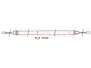 BENDIX 432687B trosas, stovėjimo stabdys 
 Stabdžių sistema -> Valdymo svirtys/trosai
7700823690