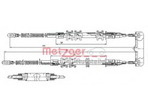 METZGER 11.5755 trosas, stovėjimo stabdys 
 Stabdžių sistema -> Valdymo svirtys/trosai
522618, 90447335