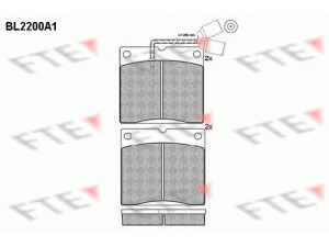 FTE BL2200A1 stabdžių trinkelių rinkinys, diskinis stabdys
0199247, 1909297