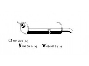 ERNST 505109 galinis duslintuvas 
 Išmetimo sistema -> Duslintuvas
1726 LK, 1726 YL